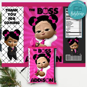 America Girl Baby Boss Favor Bag 1st Birthday Digital File Printable Instant Download
