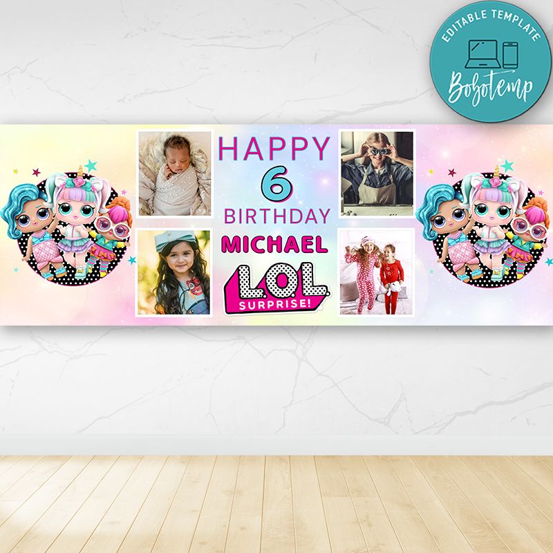 Lol Surprise Dolls Birthday Banner Printable Instant Download | Bobotemp