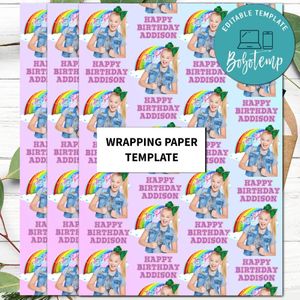 Jojo Siwa Wrapping Paper Template to Print at Home Instant Download
