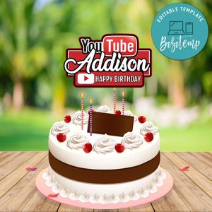 Youtube Centerpieces to print at Home Instant Download