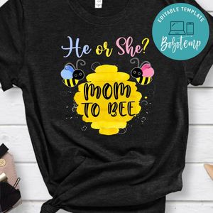 He or She Mom to Bee Gender Reveal Party PNG file template