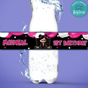 Girl Black Boss Baby Bottle Label Template to Print at Home Instant Download