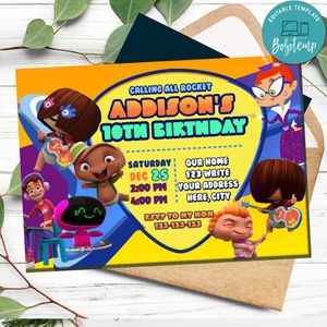 Mini beat power rocker Invitation Customizable Template Instant Download