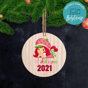 Strawberry Shortcake Christmas Wood Ornament Gift