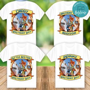Printable Zootopia T Shirts Family Templates Instant Download