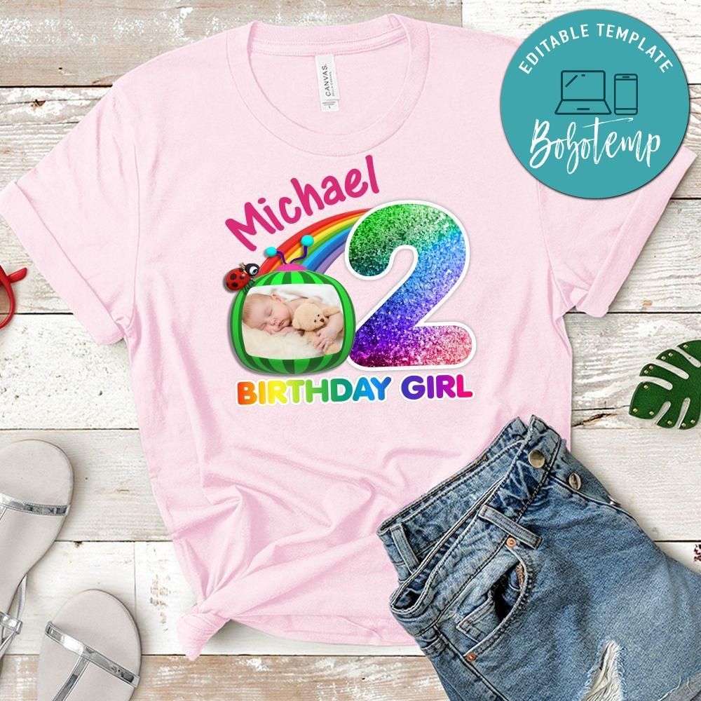 Cocomelon Custom Photo Birthday PNG file template for Girl