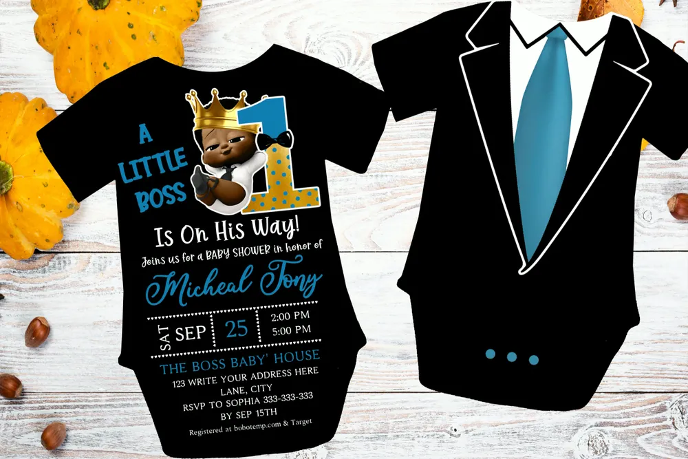 African Boss Baby Baby Shower Invitation Instant Editable Diy
