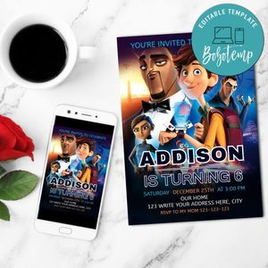 Spies in Disguise Invitation Customizable Template Instant Download