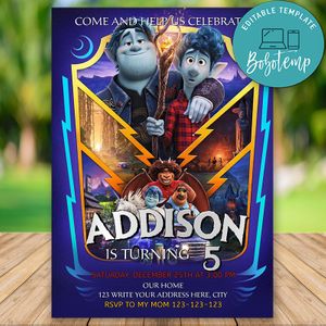 Editable Onward 2020 Birthday Invitation Instant Download