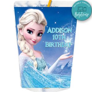 Disney Frozen Elsa Capri Sun Labels Digital File Printable Instant Download