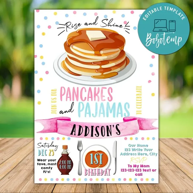 pancakes-and-pajamas-printable-invitations-instant-download-bobotemp