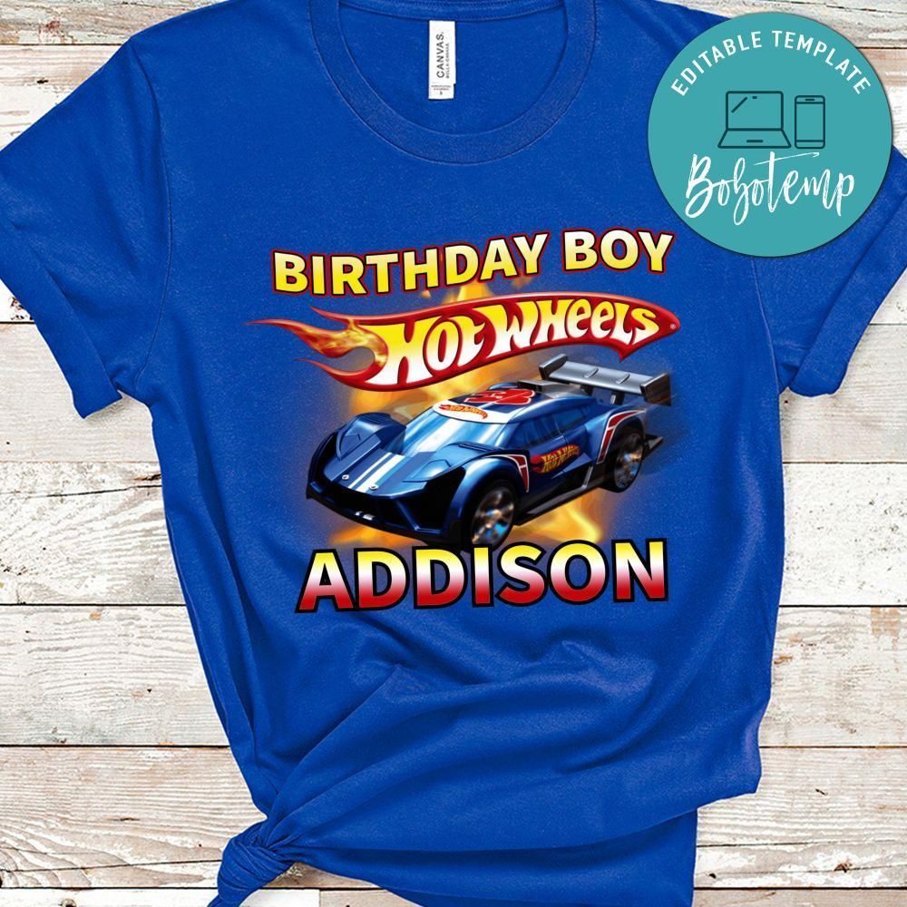 Custom Hot Wheels Birthday Shirt for Boy