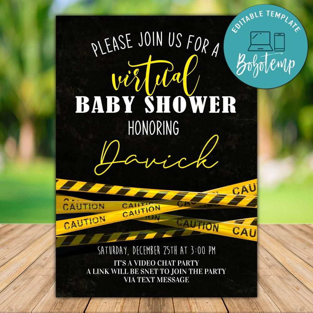 Printable Quarantine Baby Shower Invitation Instant Download
