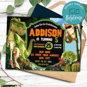 Gigantosaurus Invitation Template to Print at Home Instant Download