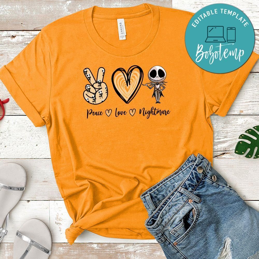 Peace Love Nightmare Before Christmas Shirt