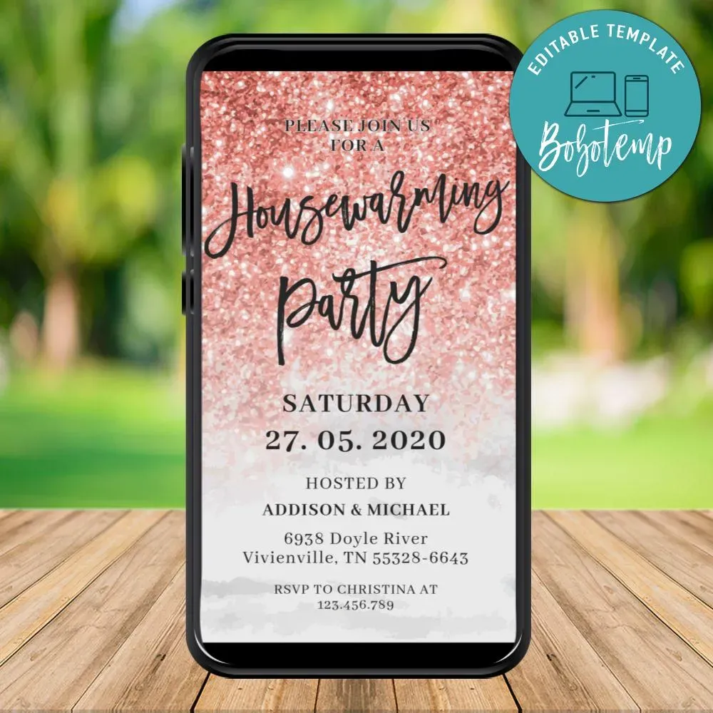 Electronic Housewarming Electronic Invite Invitation Instant Download
