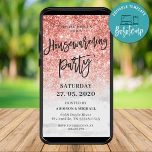 Electronic Housewarming Electronic Invite Invitation Instant Download