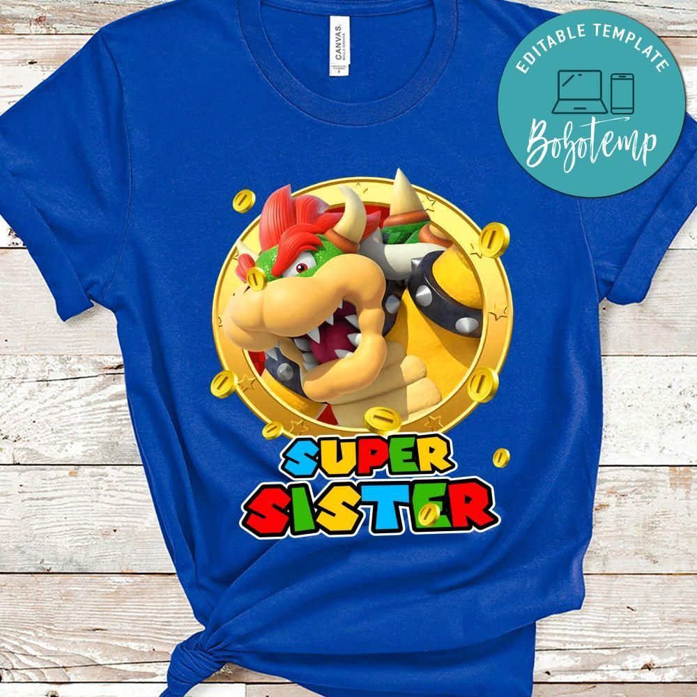 Bowser Super Mario Bros Birthday PNG file template