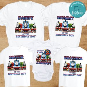 Custom Thomas and Friends Inspired Birthday Party Shirt for your family