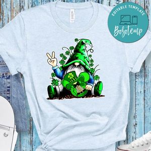 Gnome Hug Mickey Mouse clover Irish St. Patrick’s day PNG file template