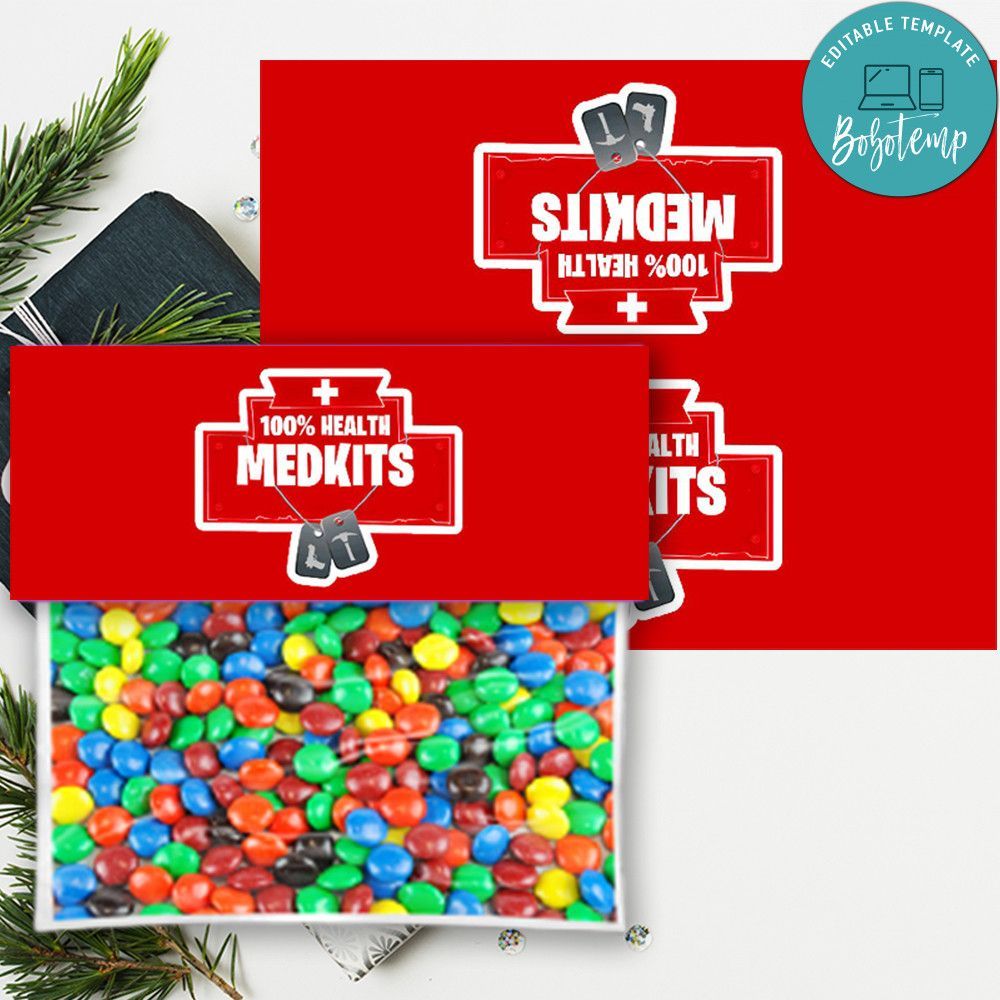 Medkit Treat Bag topper Birthday Digital File Printable Instant Download