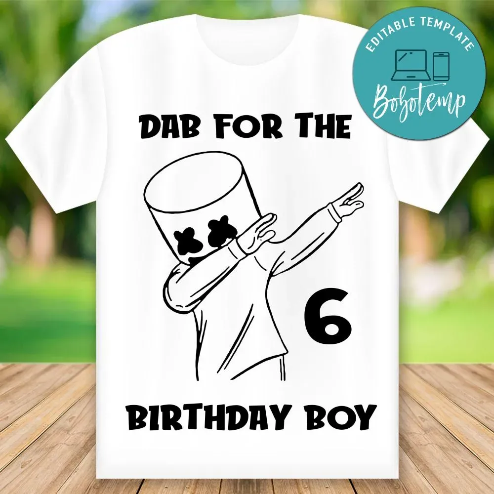Printable Dj Marshmello Birthday Shirt Digital File Diy Bobotemp