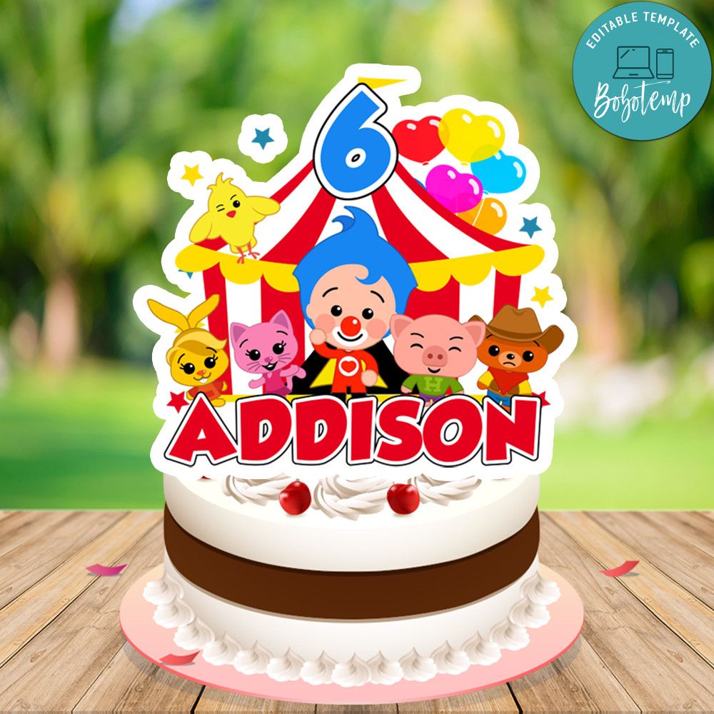 Plim plim Birthday Cake Topper Template Printable DIY | Bobotemp