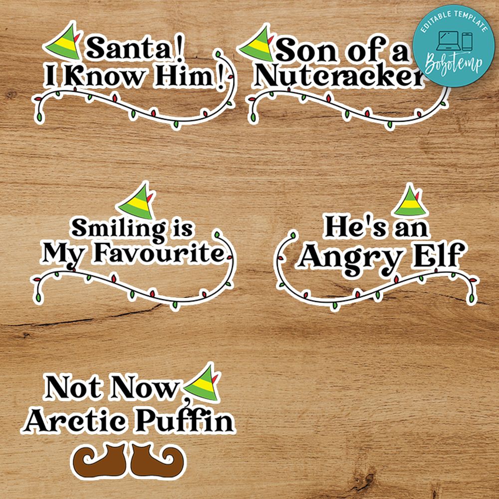 Bundle Buddy the Elf Movie Quotes PNG File Templates | Bobotemp