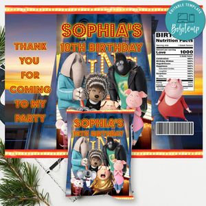 Sing Movie Chip Bag Digital File Printable Instant Download