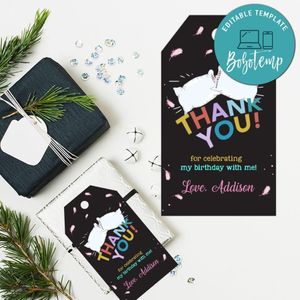 Slumber Party Birthday Favor Tags Printable Instant Download