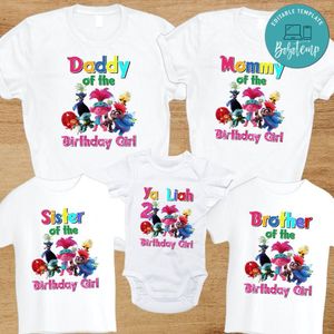 Trolls 2 Movie family birthday party PNG file template