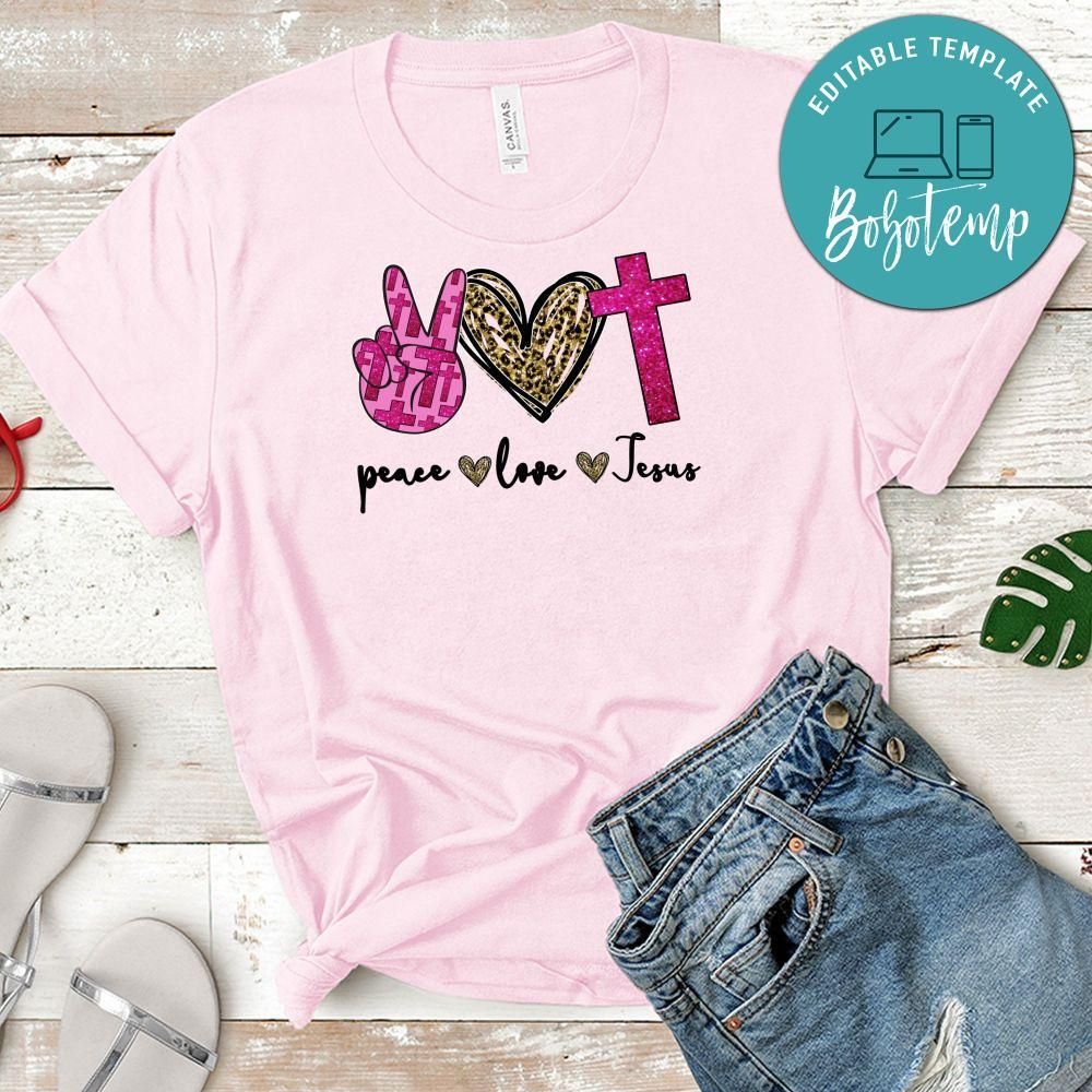 Peace love Jesus Cute Gift PNG file template