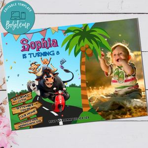 Ferdinand The Bull Birthday Party Invite with Photo Printable