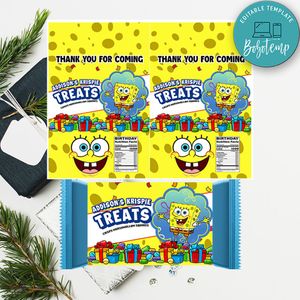 Spongebob Rice Krispie Treat Digital File Printable Instant Download