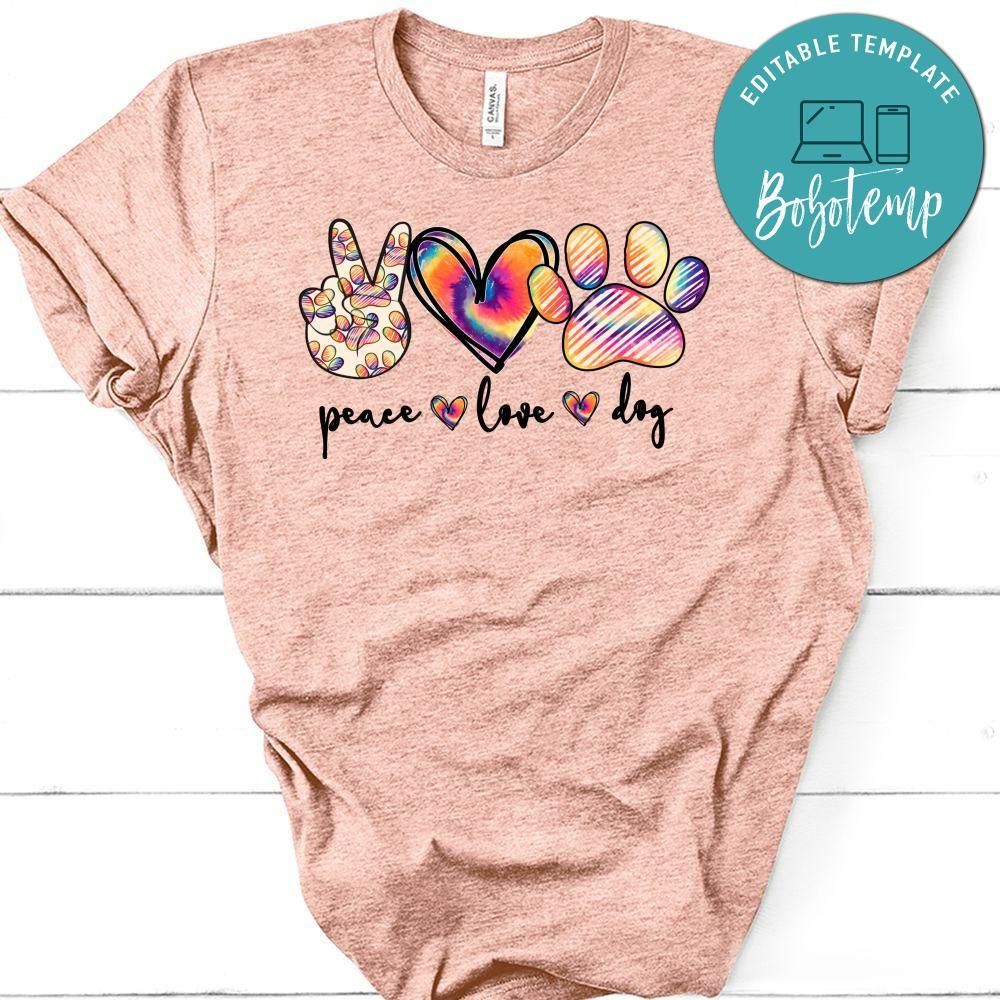 Peace love Dog Tie Dye T-Shirt
