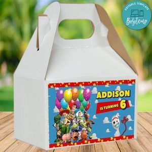 Toy Story 4 Gable Boxes Label Template to Print at Home Instant Download