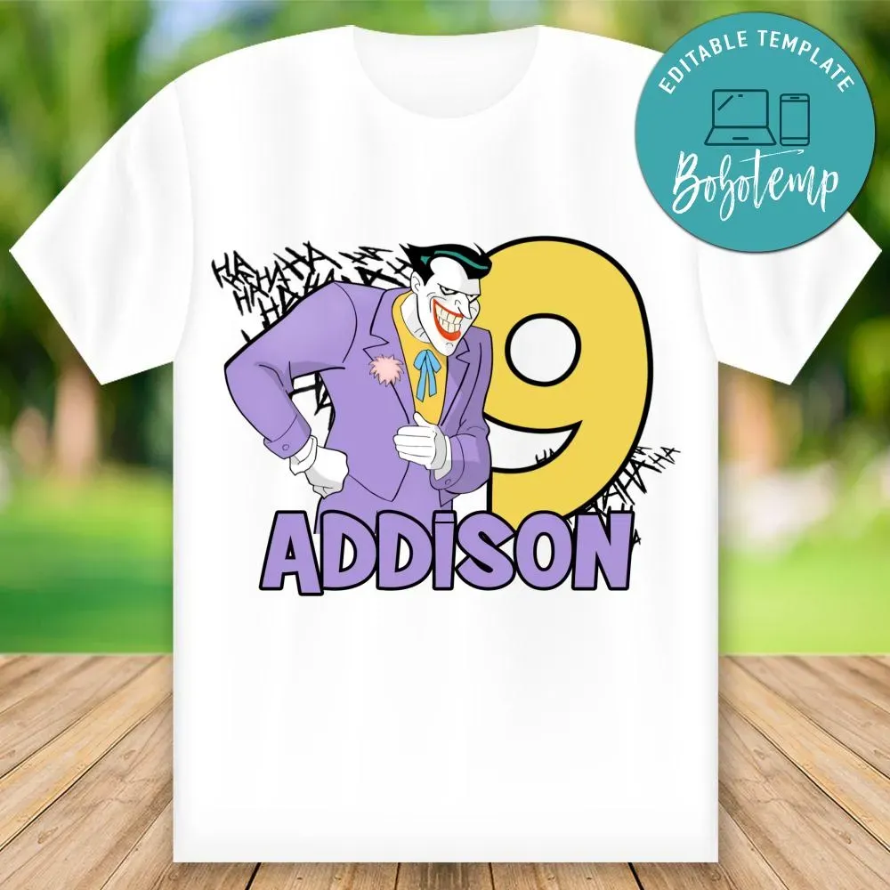 Customizable Joker Birthday Iron On Transfer Tshirt Diy Bobotemp