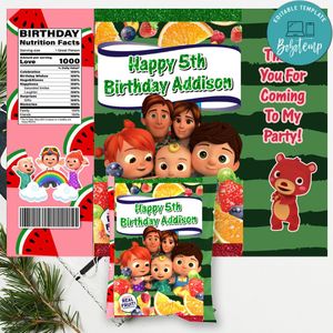 Cocomelon Fruit Snack Bag Digital File Printable Instant Download