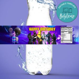 Video Game Birthday Water Bottle Label Template to Print at Home Instant Download
