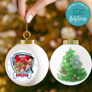 Paw Patrol Christmas Ball Ornament Gift - Kid Christmas Ball Ornament