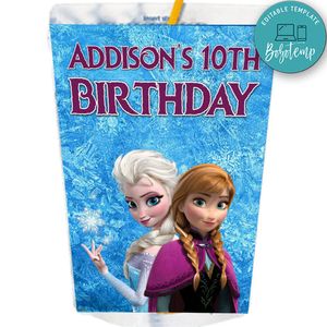 Frozen Elsa and Anna Capri Sun Labels Digital File Printable Instant Download