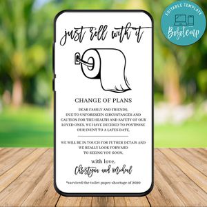 Electronic Change of Plans Bridal Shower Invitation Template Instant Download