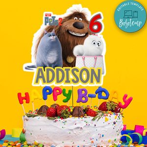 Printable The Secret Life of Pets 2 Birthday Cake Topper Template Instant Download