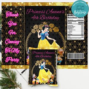 Snow White Chip Bag Digital File Printable Instant Download