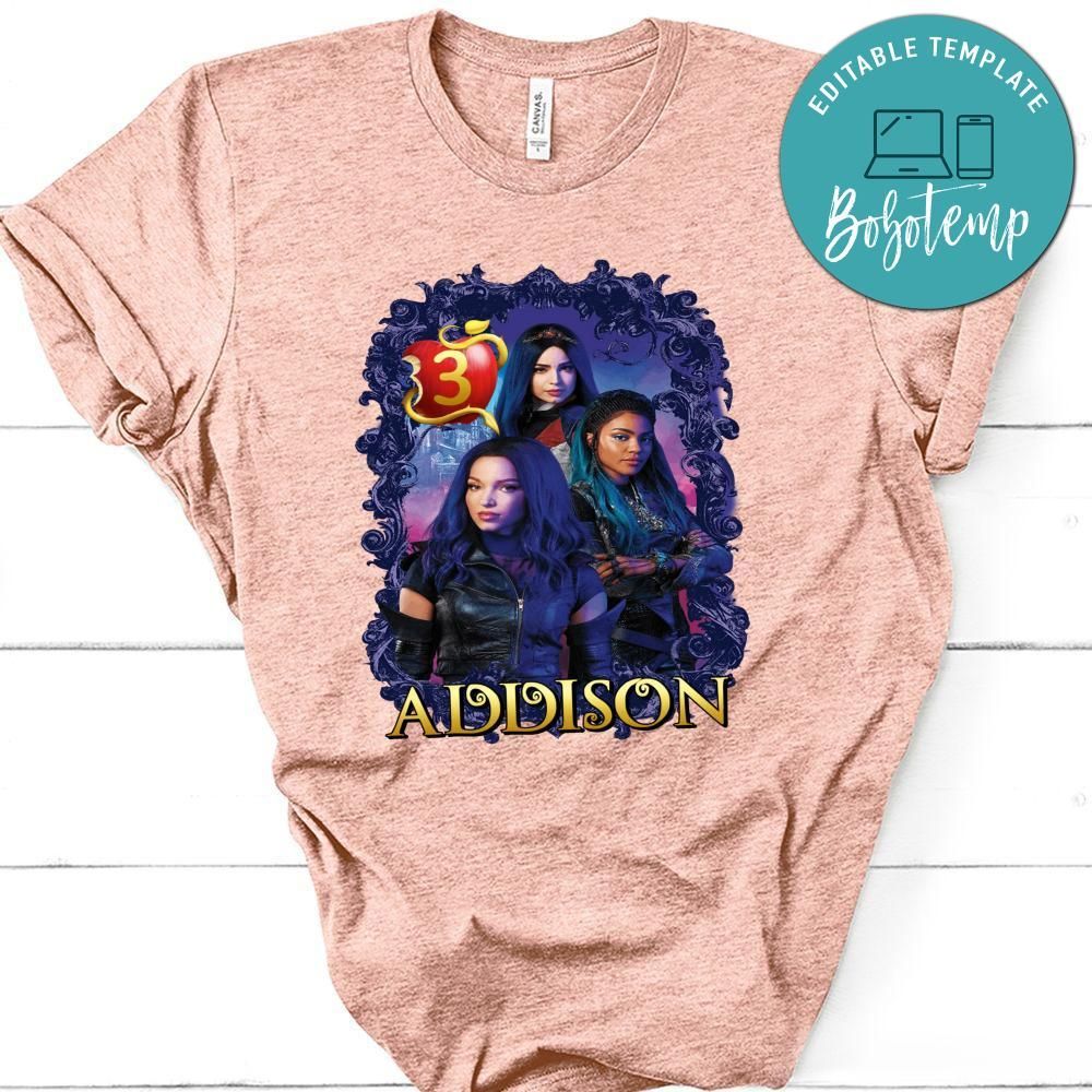 Custom Disney Descendants Birthday Shirt for Girl