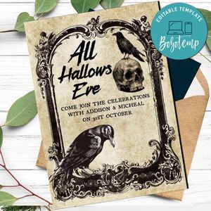 All hallows eve Party Invitation Customizable template Instant Download
