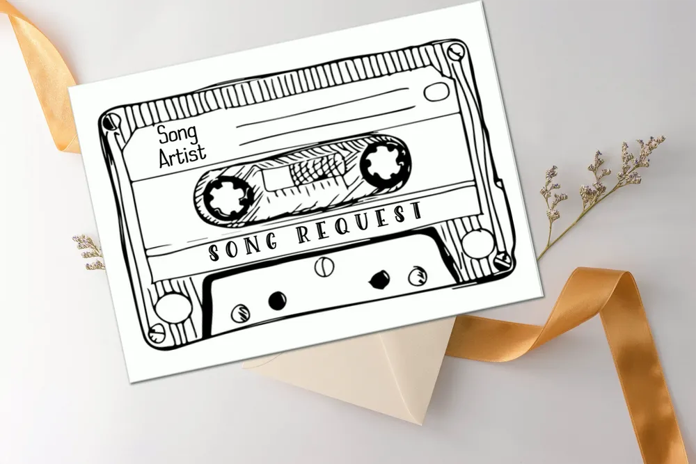 Wedding Song Request Cards Cassette Tape Song Request Bobotemp