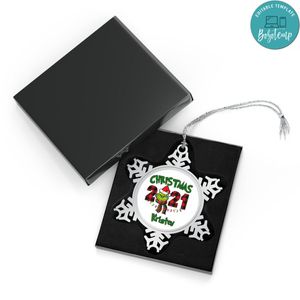 The Grinch Pewter Snowflake Ornament Gift