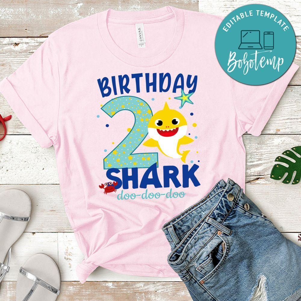 Custom Baby Shark 2nd Birthday Shirt for Kid Bobotemp