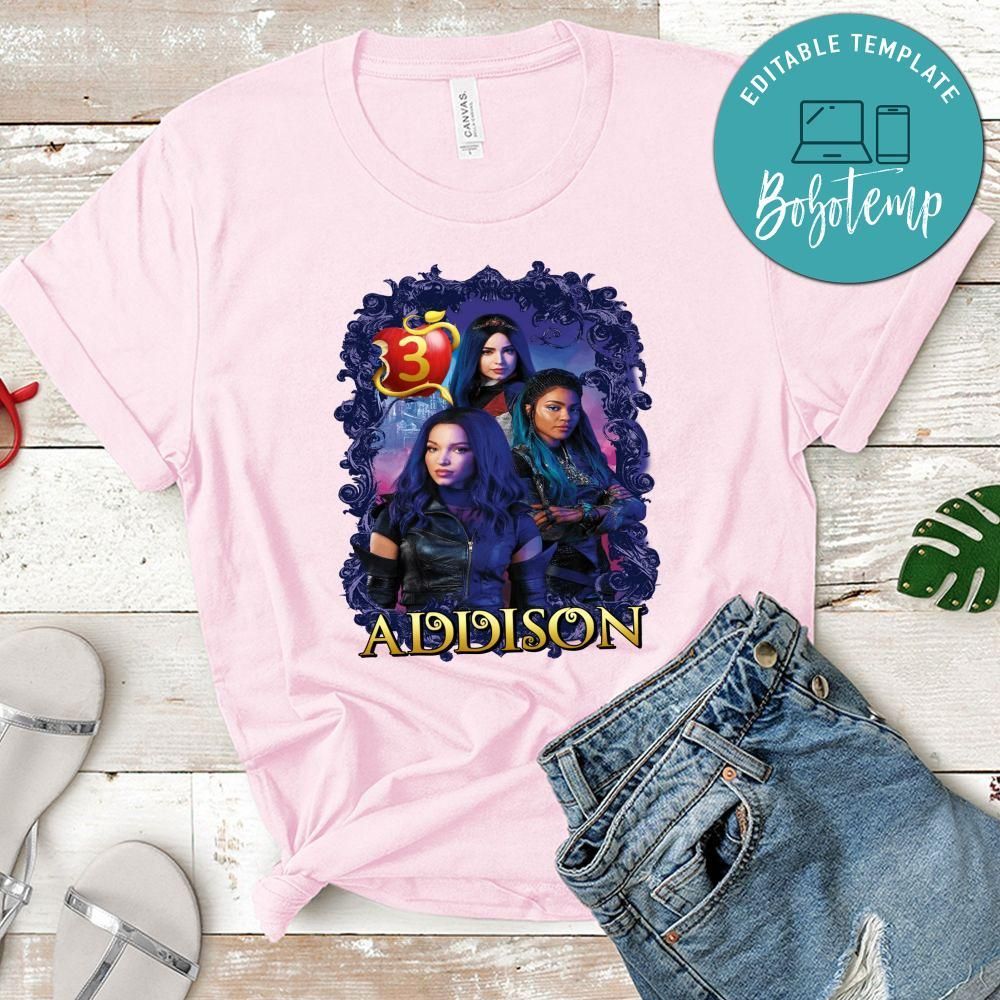 Custom Disney Descendants Birthday Shirt for Girl